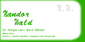 nandor wald business card