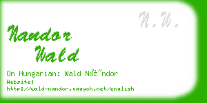 nandor wald business card